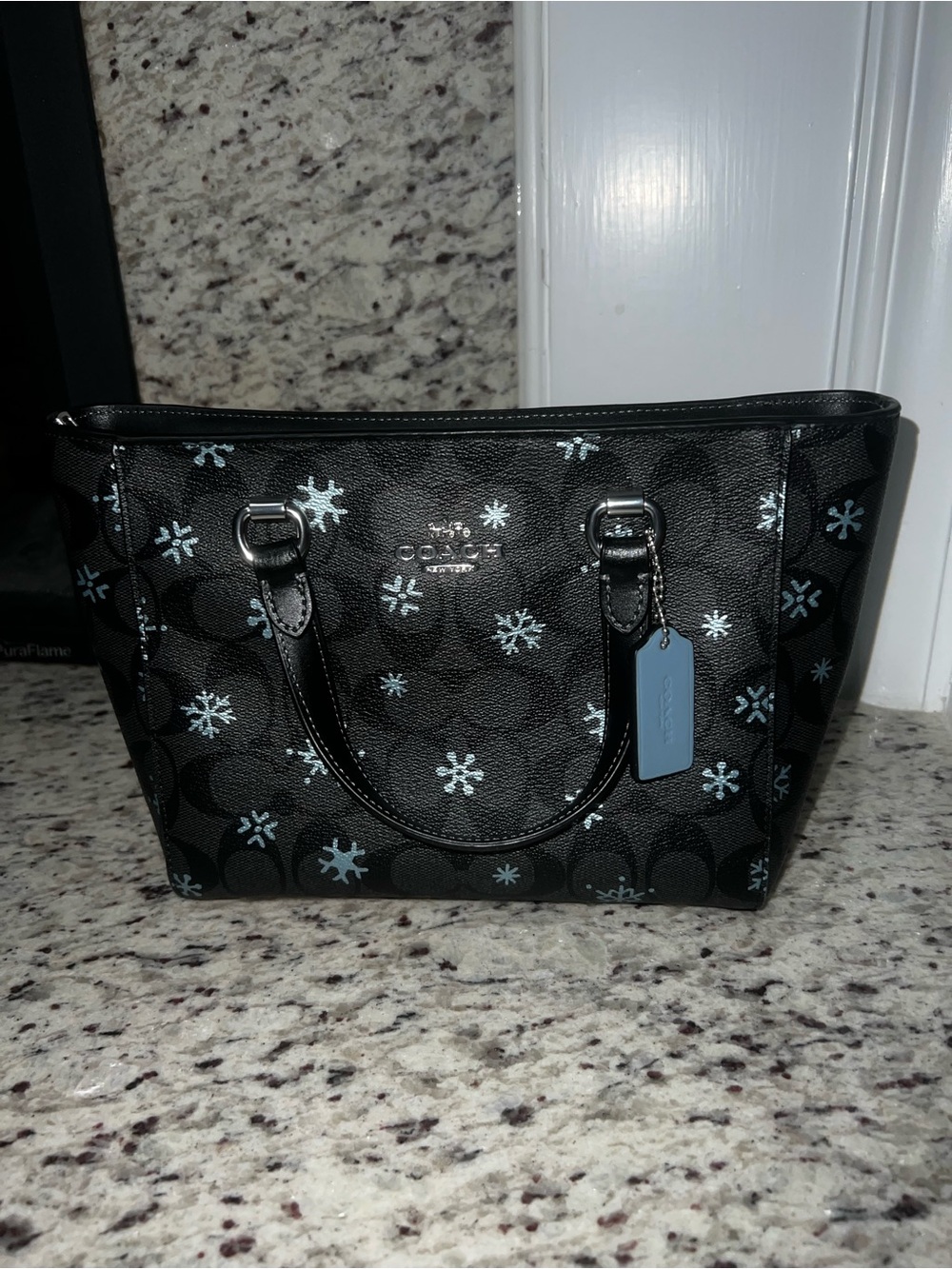 Coach Alice Satchel in Signature Canvas with Snowflake Print